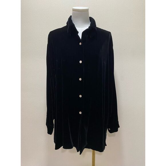 Campanie Internationale Express Rare Vintage Silk Velvet Oversized Buttoned - S - Picture 1 of 8